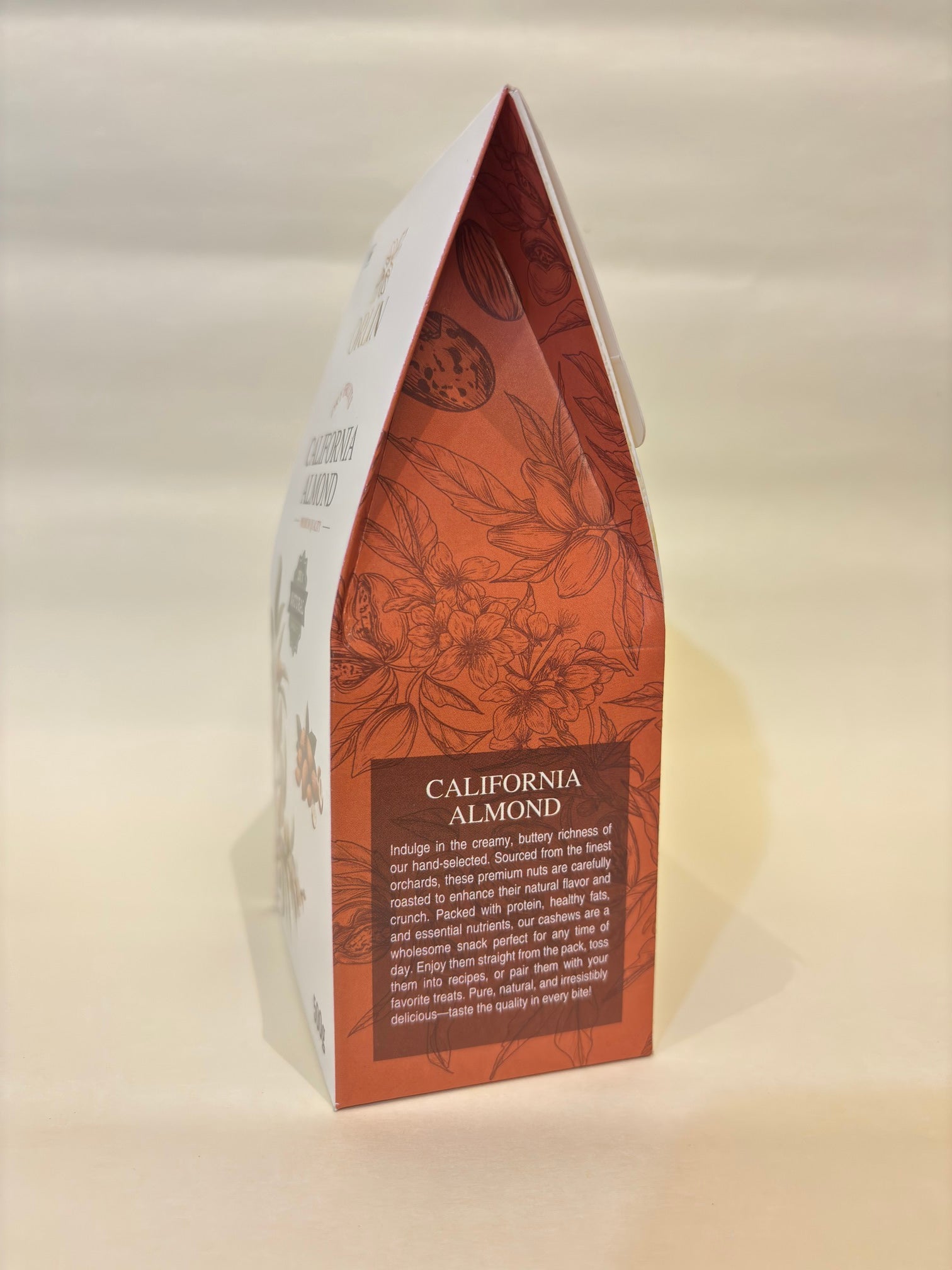 Box of California Almonds on a white background