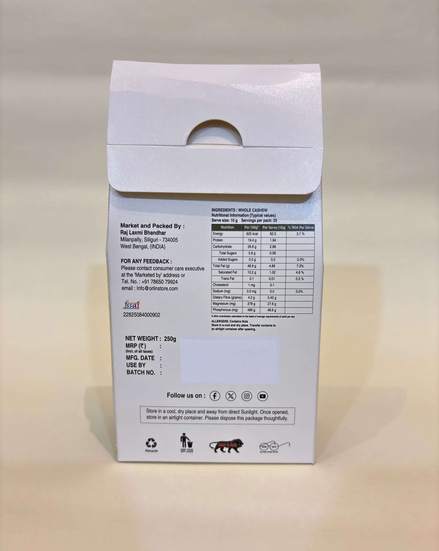 premium whole cashews